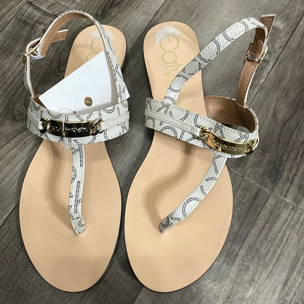 T-strap Flat Calvin Klein Sandals